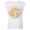 Starburst Orange Rolled Sleeve Tank-CA LIMITED