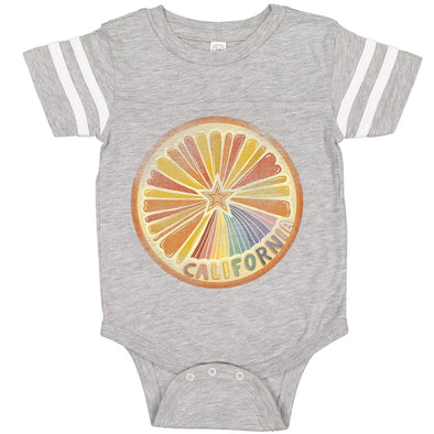 Starburst Orange Stripes Baby Onesie-CA LIMITED