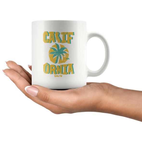 Sunset CA Love Yellow Ceramic Mug-CA LIMITED