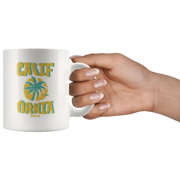 Sunset CA Love Yellow Ceramic Mug-CA LIMITED