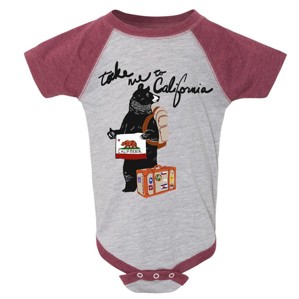 Take Me To California Baseball Baby Onesie-CA LIMITED