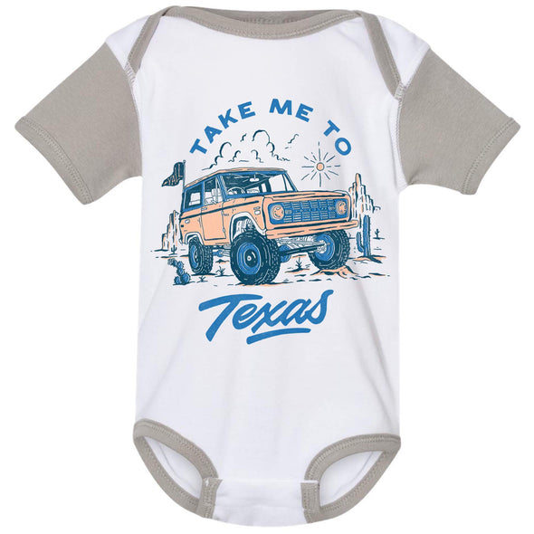 Take Me Tx Baby Onesie-CA LIMITED