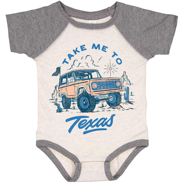 Take Me Tx Baseball Baby Onesie-CA LIMITED