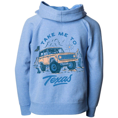 Take Me Tx Raglan Youth Zip Up Hoodie-CA LIMITED