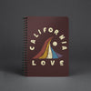 Wave CA Love Maroon Spiral Notebook-CA LIMITED