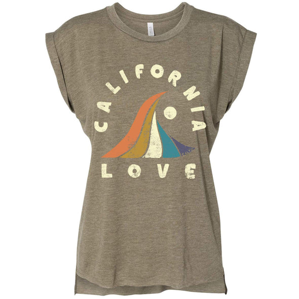 Wave CA Love Rolled Sleeve Tank-CA LIMITED