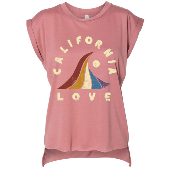 Wave CA Love Rolled Sleeve Tank-CA LIMITED