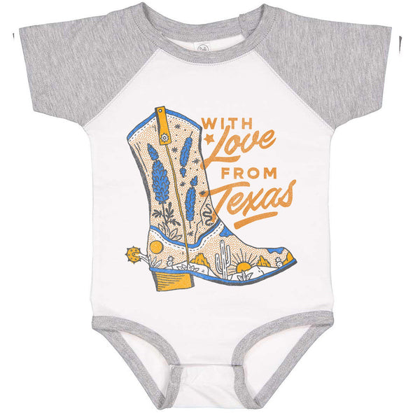 With Love TX Baseball Baby Onesie-CA LIMITED